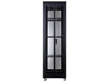 Linkbasic 42U 1M Deep Cabinet 4 Fans 3 Shelves & Perforated Steel Doors