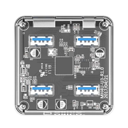 ORICO 4 Port USB Hub Transparent 1M - Image 2
