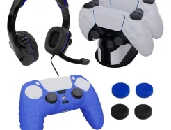 Sparkfox PlayStation 5 Combo Gamer Pack with Headset|Grip Pack|Controller Skin|Charging Dock