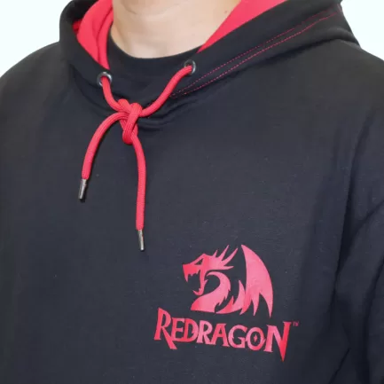 REDRAGON HOODIE WITH FRONT and BACK LOGO - BLACK - XLARGE - Image 2
