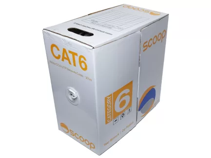 Scoop 305m Box Cat6 CCA White UTP Cable