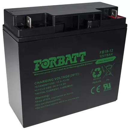 Forbatt 18a/h 12v lead acid battery used in 6.4Amp
