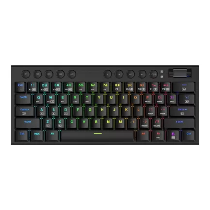 REDRAGON Horus Mini Pro 61Key Wireless Bluetooth Red Switch RGB Low Profile Gaming Mechanical Keyboard - Black