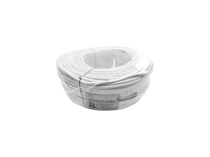 8 Core stranded cable, pure copper, 100m - white - 863-09-STR8W