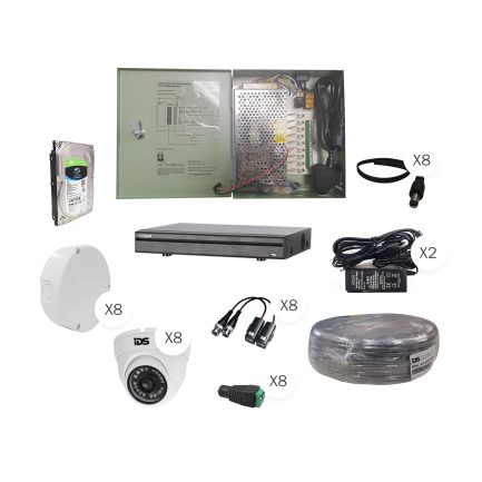 8 Channel 1080P XVR DVR Kit - 8 1080P x 4-1 dome cameras, 1TB HD, balun, cable, power supply,DCPC - 995-XVR8-KIT14