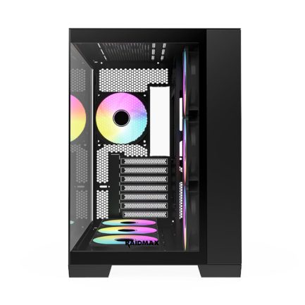 Raidmax I610 ATX | Micro-ATX | ITX ARGB Mid-Tower Dual Chamber Gaming Chassis - Black - Image 2