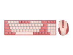 Redragon BS8772 Wireless Keyboard and Mouse Combo - Red/Pink
