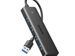 UGREEN 4-in-1 USB 3.0 Hub - High-Speed 5Gbps Data Transfer - Grey