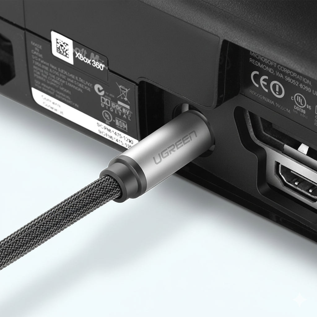 UGreen AV108 Male to Male Toslink Optical Audio Cable 2m–Grey - Image 4